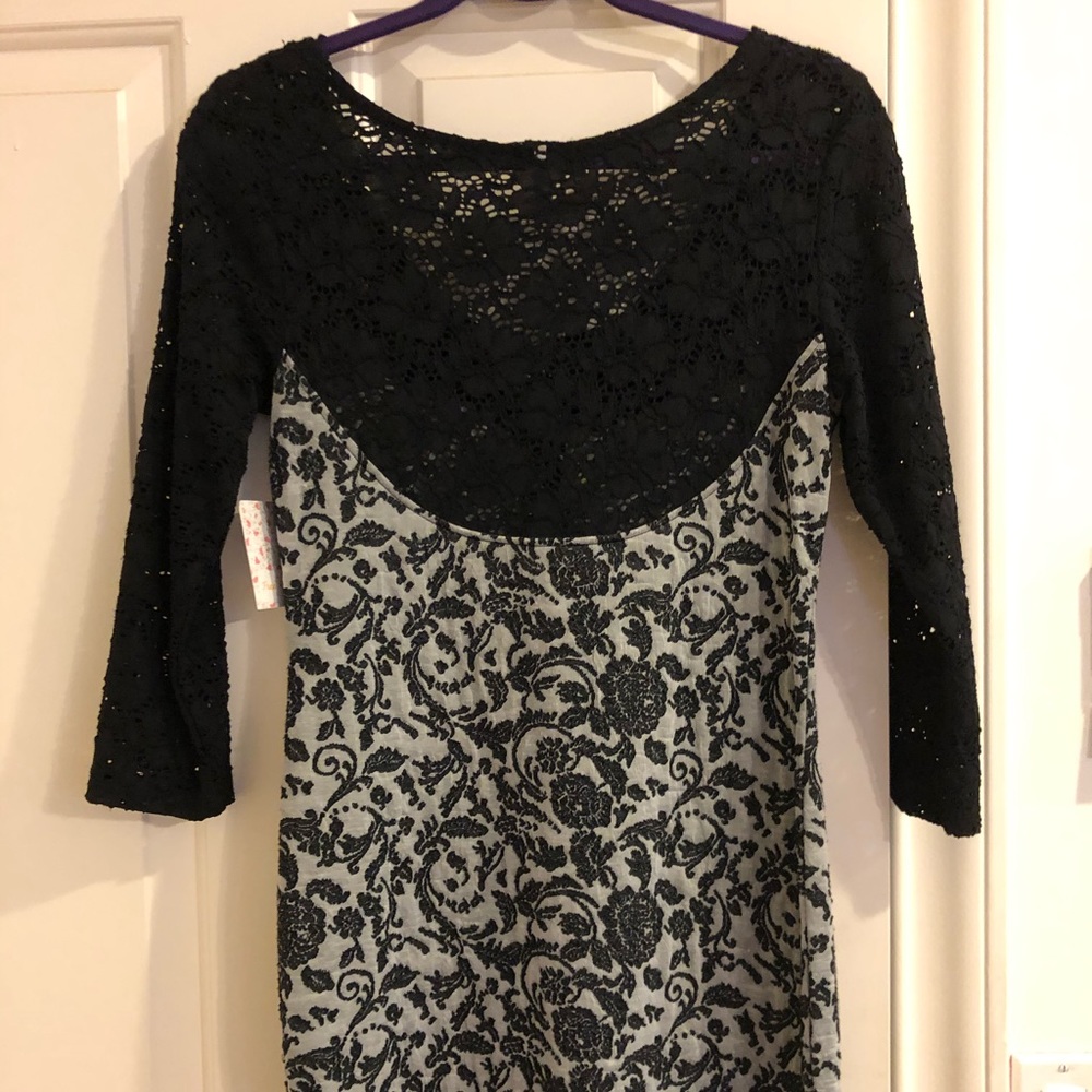 Free People Lace Long Sleeve Floral Dress